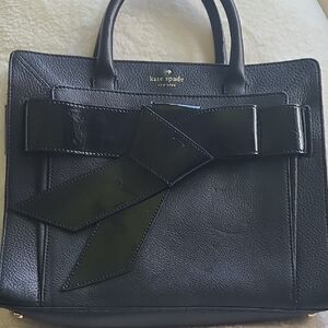 Kate Spade Black Leather Bow Satchel